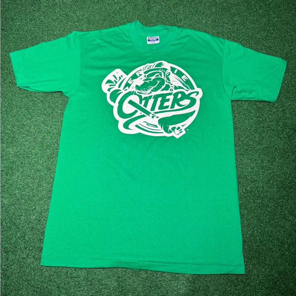 Vintage Erie Otters 90s Green St Patricks Day 20x30 M/L Hockey Semi Pro T Shirt